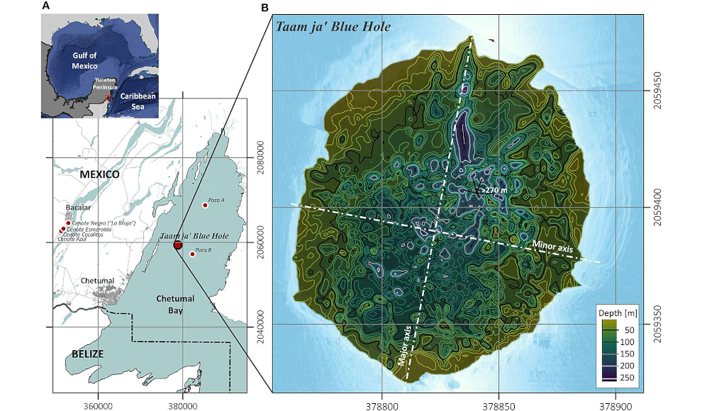 Blue Hole Taam ja' im Südosten der Halbinsel Yucatán