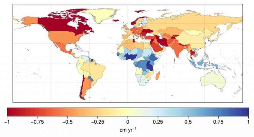 Trends der Wasserspeicherung basierend auf GRACE/FO-Daten von Februar 2003 bis April 2024