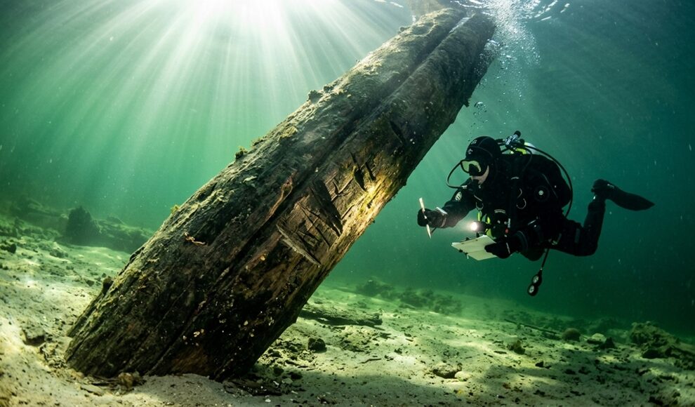 Im Arendsee liegen 10.500 Jahre alte Hölzer in 20 Metern Tiefe