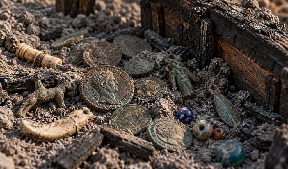 Schrank in Pompeji bewahrt 38 Münzen und 24 Amulette