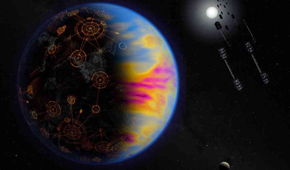 Luftverschmutzung eines Exoplaneten