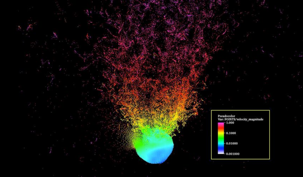 Simulation einer Asteroidensprengung