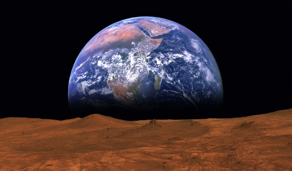 Erde betrachtet vom Mars