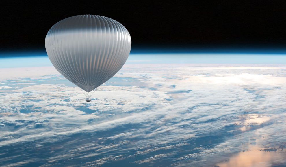 Ballon von Zephalto in der Erdatmosphäre 