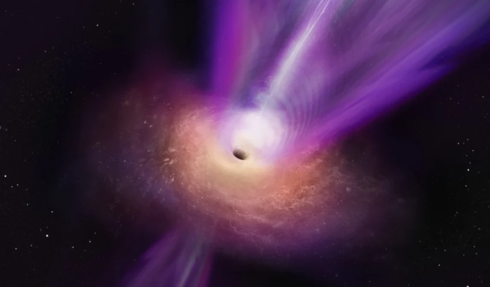 Nahaufnahme des Akkretionsstroms und des Akkretionsstroms des Schwarzen Lochs M87*