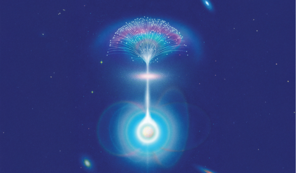 Neutronensterns, der einen Radiostrahl innerhalb seines Magnetfelds aussendet