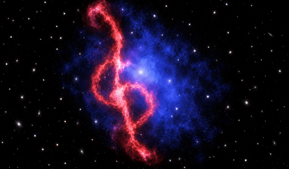 Kosmischer Violinschlüssel verrät eine gewaltige Kollision