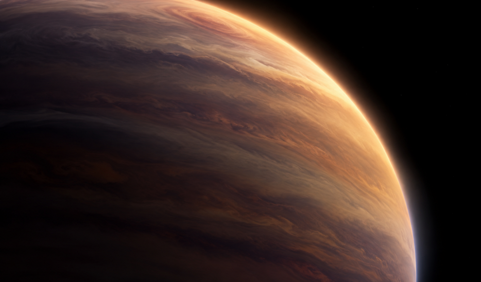 Riesenplanet ist an seiner Abendseite deutlich aufgebläht