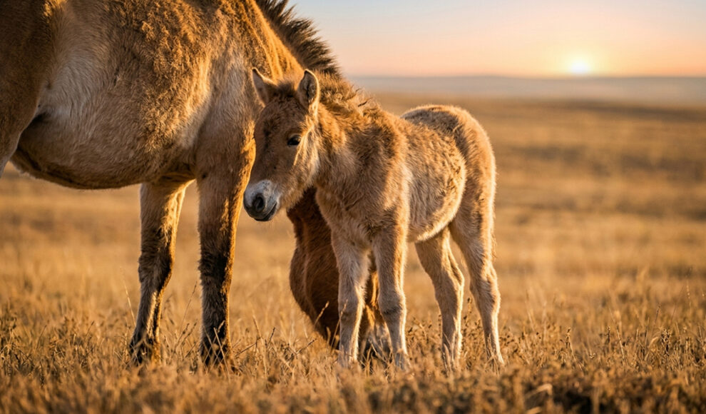 Nach 200 Jahren galoppieren wieder Wildpferd-Fohlen durch die Steppe