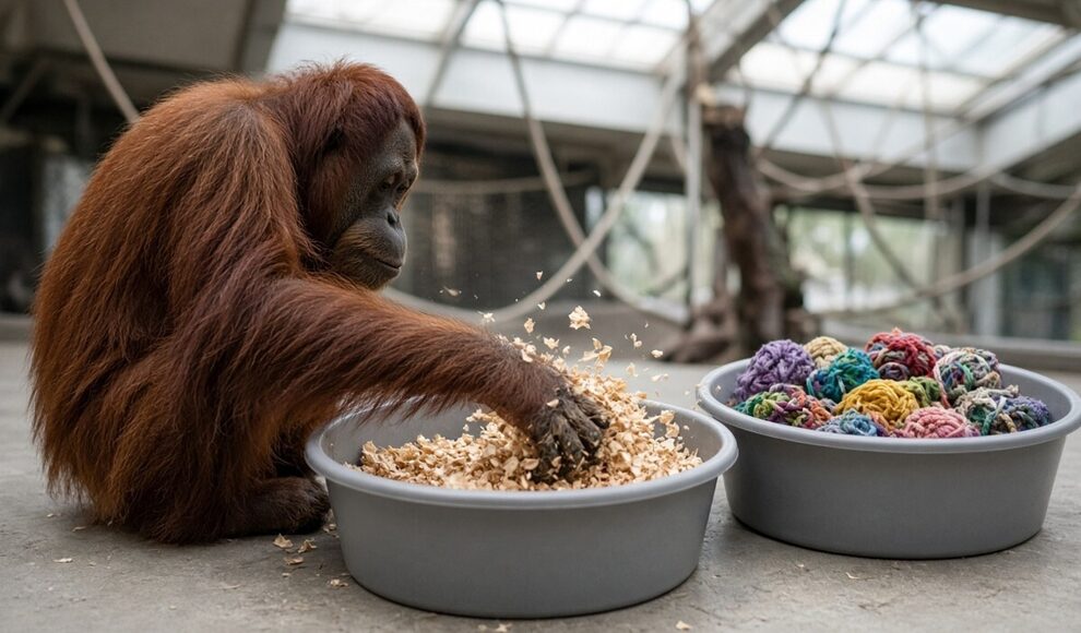 Lachen von Artgenossen macht Futter für Orang-Utans wertvoller