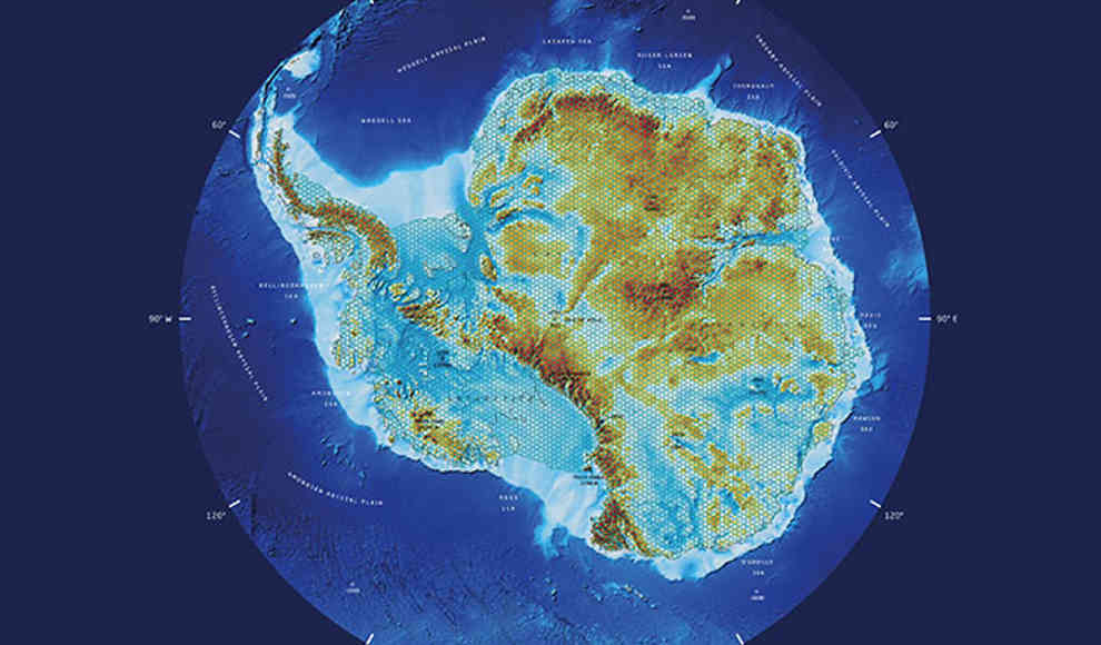Antarktis-Karte ohne Eis
