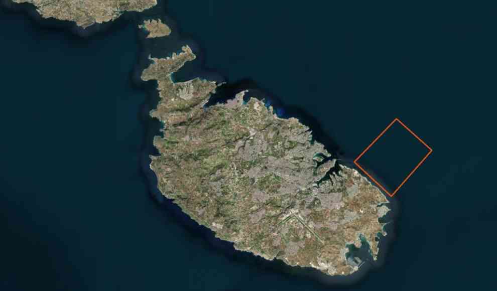 Position des Grundwasservorkommens vor Malta