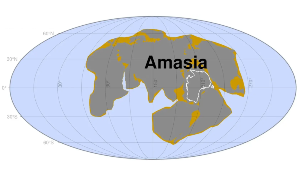 Eine mögliche Amasia-Konfiguration 280 Millionen Jahre in der Zukunft