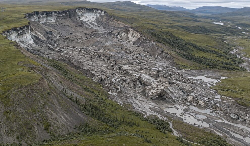 Permafrost-Rutsch in Kanada hinterlässt 3,2 Kilometer lange Narbe