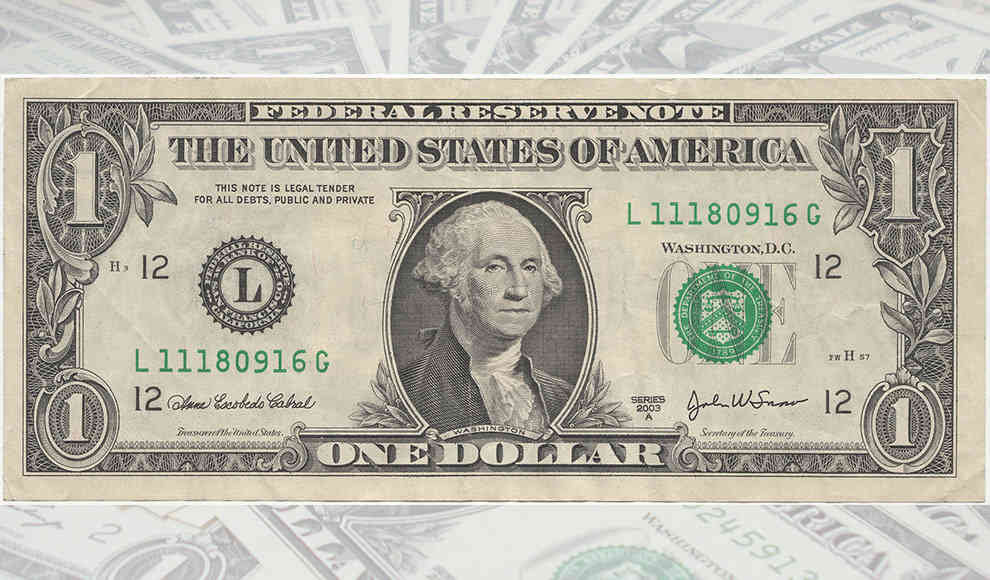 1 US-Dollar-Schein Vorderseite