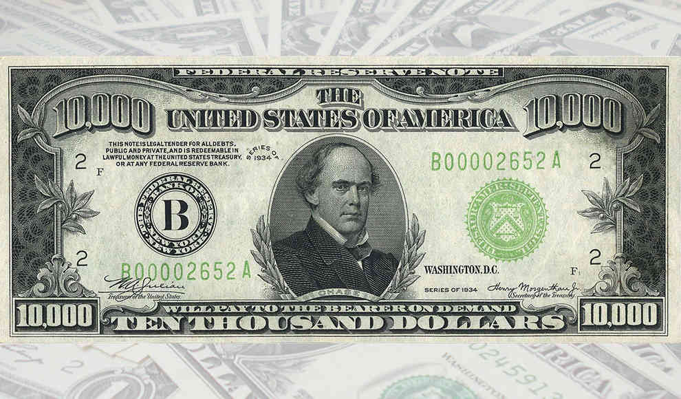 Die 100 000 Dollar Banknote Der Usa