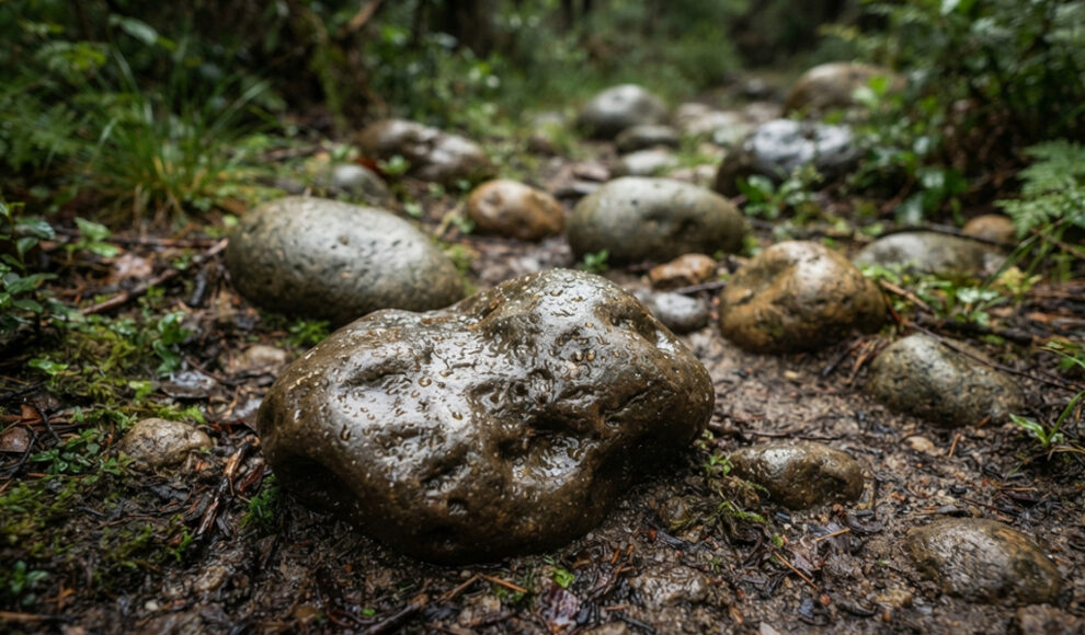 Die Trovants in Rumänien scheinen nach Regen zu wachsen