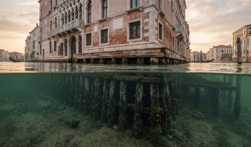 Venedig steht auf Millionen Baumstämmen unter Wasser