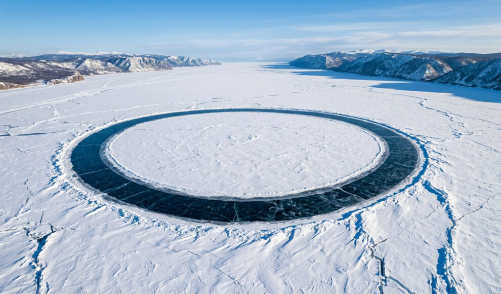 Auf dem Baikalsee entstehen Eisringe von mehreren Kilometern Größe