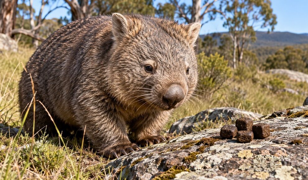 Wombats hinterlassen würfelförmigen Kot