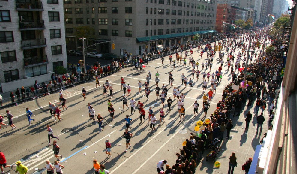 Extreme körperliche Belastung bei einem Marathon