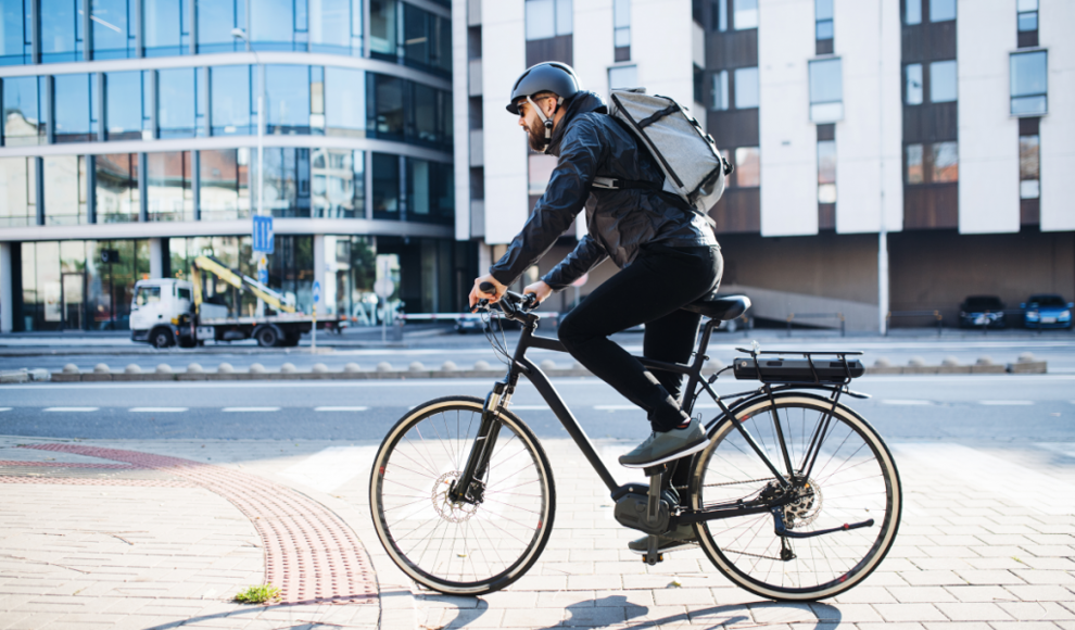 Radfahrer in einer deutschen Großstadt