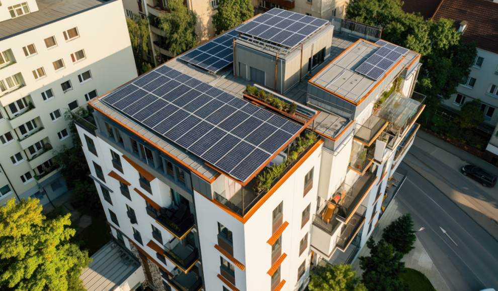 Wohnhaus mit Solaranlage für Mieterstrom 