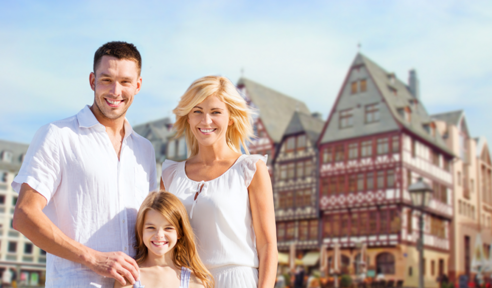 Zufriedene deutsche Familie