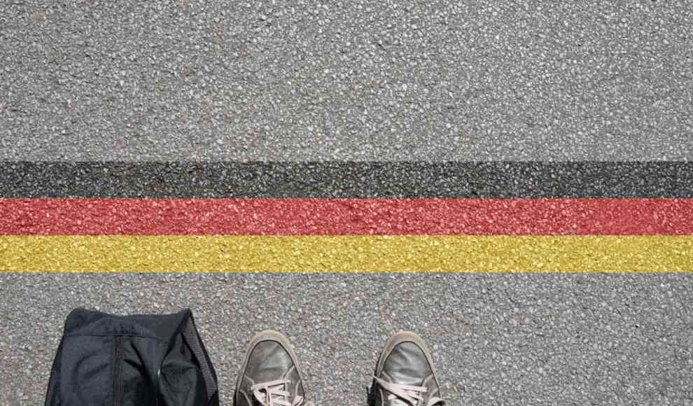 Geflüchteter an der deutschen Grenze