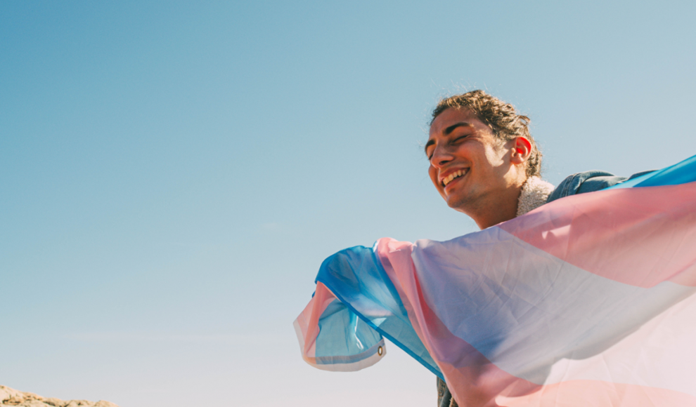 Person mit Transgendersymbol 