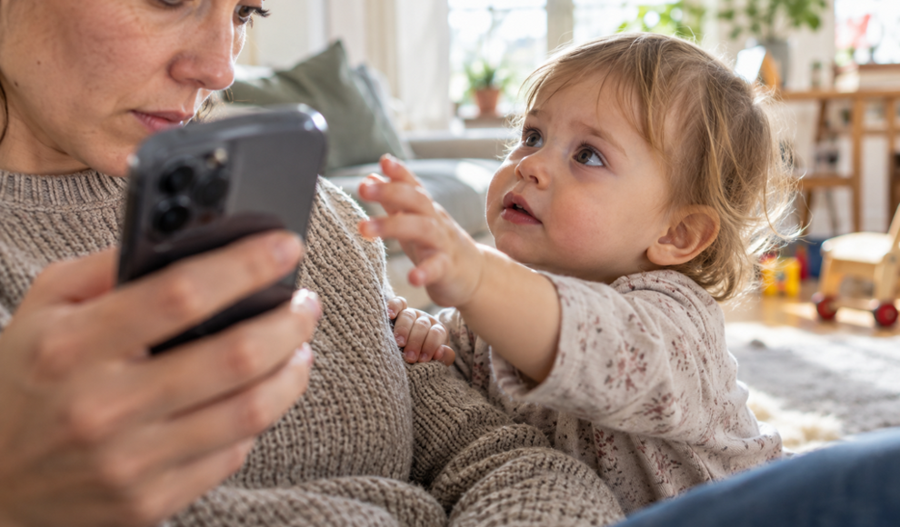 Eltern am Smartphone übersehen Kindersignale fast sechsmal häufiger