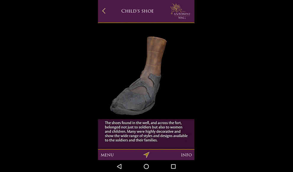 Beschreibungstexte in der Antonine Wall-App