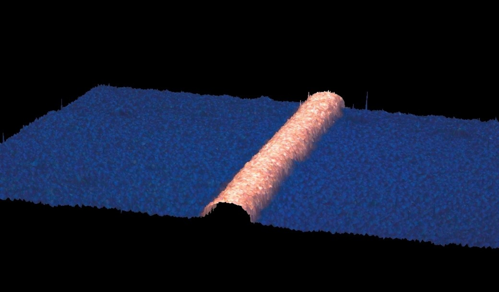 Konfokalmikroskopbild einer Kupferleiterbahn