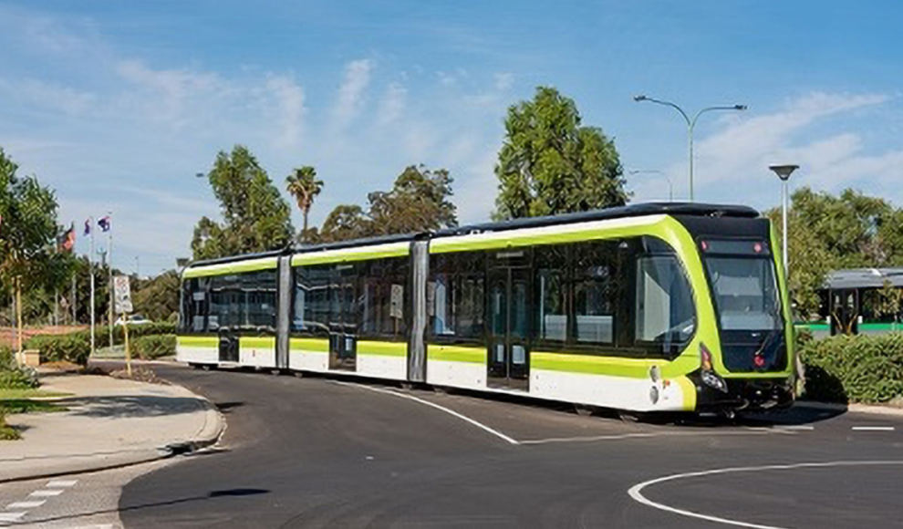 Gleislose Straßenbahn in Perth