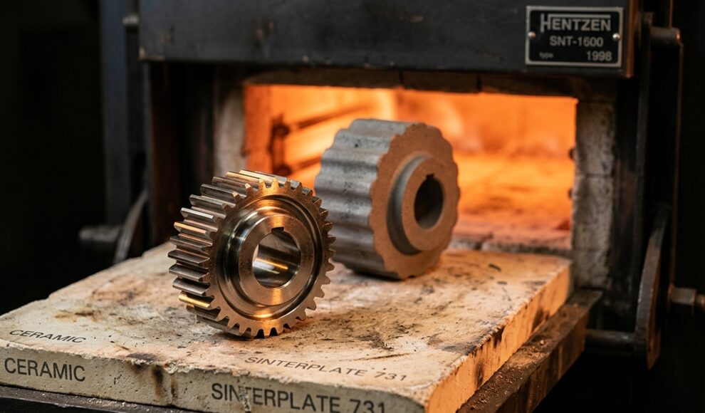 Metallteile aus dem Spritzguss schrumpfen im Ofen um ein Fünftel