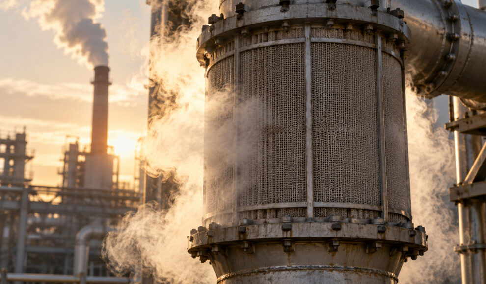 Wasser macht neuen CO2-Fänger in Fabrikabgasen sogar wirksamer