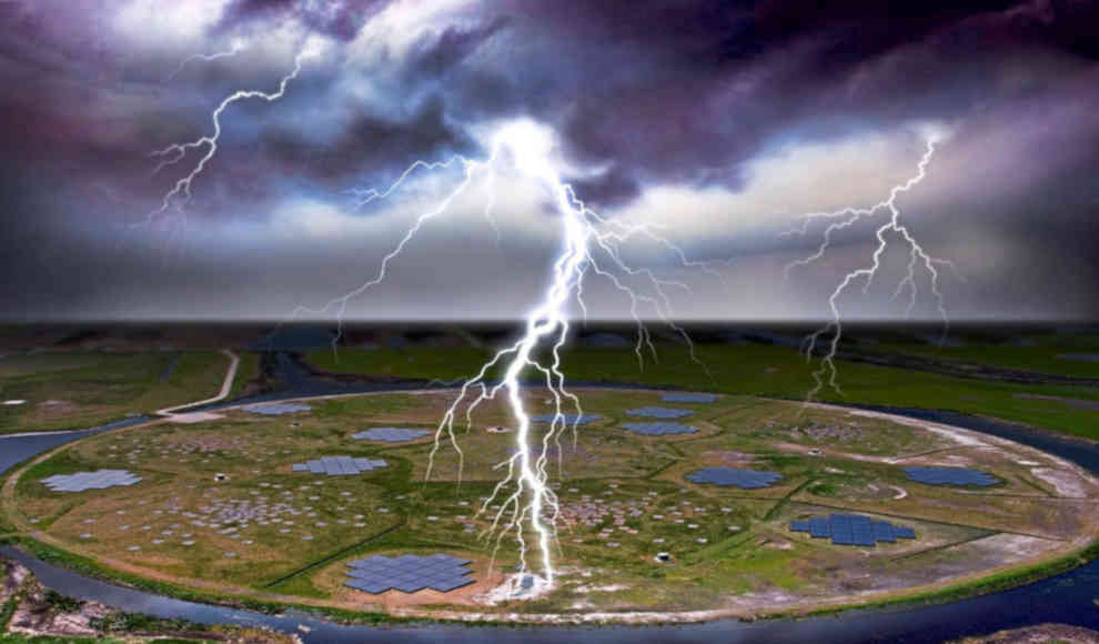 Radioteleskop zeigt detaillierte Strukturen eines Blitzes