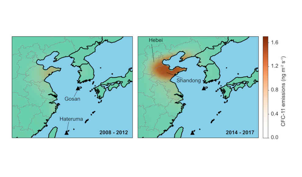 Messungen belegen illegale Emissionen des Ozonkillers FCKW in China