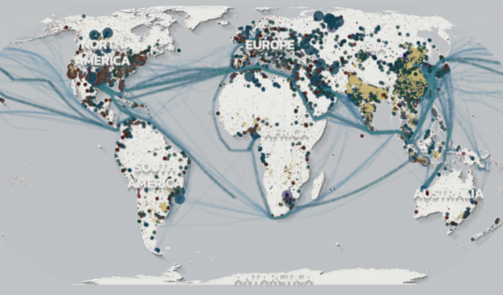 Weltkarte der größte Emittenten von Treibhausgasen