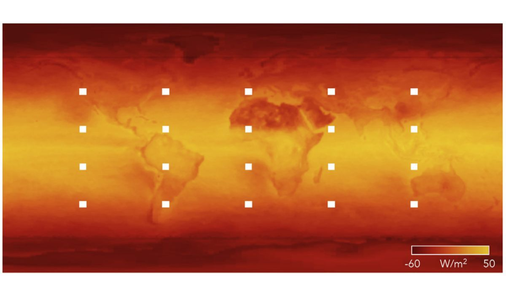 Erde mit weißer Spezialfarbe, die das Sonnenlicht und die Infrarotwärme reflektiert