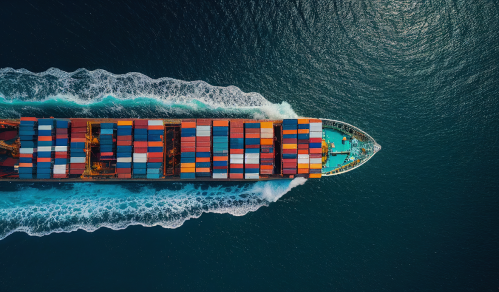 Containerschiff auf dem Meer